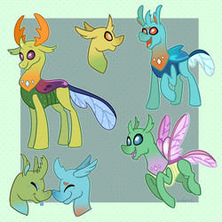 Size: 640x640 | Tagged: safe, artist:maskarie, clypeus, cornicle, frenulum (g4), thorax, changedling, changeling, g4, to where and back again, changeling king, cute, cuteling, king thorax, male, nuzzling, smiling, thorabetes