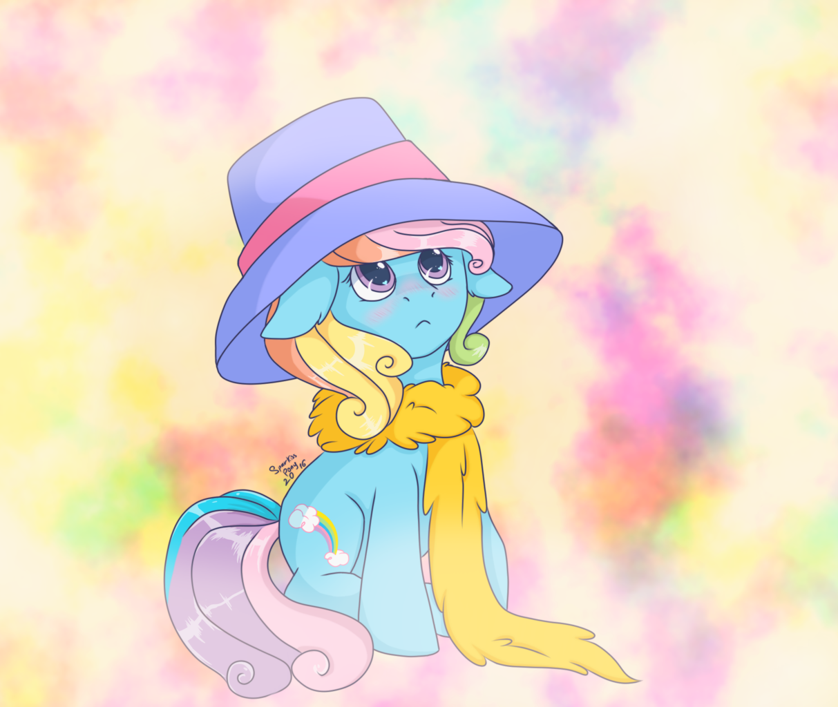 1268408 Safe Artist Equmoria Rainbow Dash Rainbow Dash G3 G3 Blushing Clothes Female