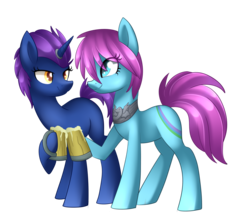 Size: 1915x1660 | Tagged: safe, artist:scarlet-spectrum, oc, oc only, duo, looking at each other, simple background, transparent background