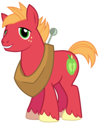 Size: 2400x3000 | Tagged: safe, artist:cheezedoodle96, big macintosh, earth pony, pony, g4, where the apple lies, .svg available, high res, looking at you, male, simple background, smiling, solo, stallion, svg, teenage big macintosh, transparent background, vector, younger