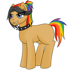 Size: 838x800 | Tagged: safe, artist:jolliapplegirl, oc, oc only, oc:epic rhyme, earth pony, pony, female, mare, next generation, offspring, parent:quibble pants, parent:rainbow dash, parents:quibbledash, solo