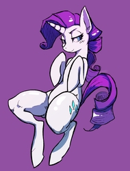 Size: 1092x1438 | Tagged: safe, artist:firebird145, artist:guoh, edit, rarity, semi-anthro, g4, bedroom eyes, female, solo