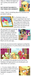 Size: 849x2076 | Tagged: safe, apple bloom, applejack, big macintosh, filthy rich, granny smith, spoiled rich, earth pony, pony, g4, where the apple lies, adventure in the comments, conspiracy, conspiracy theory, discussion in the comments, grimdark in the comments, misspelling, ship:spoilthy, spoiled milk, teenage applejack, text, theory