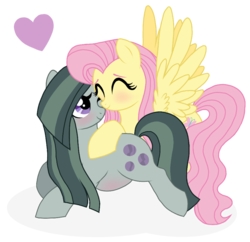 Size: 890x860 | Tagged: safe, artist:unoriginai, fluttershy, marble pie, g4, cute, female, lesbian, magical lesbian spawn, offspring, pregnant, ship:marbleshy, shipping, simple background, story included, transparent background