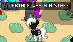 Size: 566x326 | Tagged: safe, pony, pony town, clothes, op is a duck, op is trying to start shit, opinion, skull, socks, striped socks, undertale