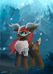 Size: 2818x3886 | Tagged: safe, artist:owlvortex, oc, oc only, caribou, solo, viking, viking caribou