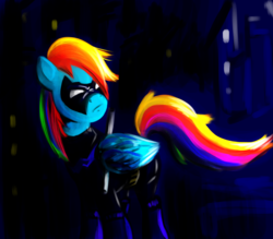 Size: 2000x1750 | Tagged: safe, artist:mysterious44, discord, rainbow dash, g4, female, nightwing, parody, solo