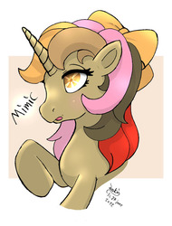 Size: 910x1200 | Tagged: safe, artist:joakaha, mimic (g1), pony, unicorn, g1, g4, bow, female, g1 to g4, generation leap, hair bow, solo