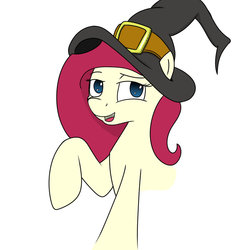 Size: 800x800 | Tagged: safe, artist:jaomt2015, oc, oc only, oc:scarlette lotus, hat, nightmare night, solo, witch hat