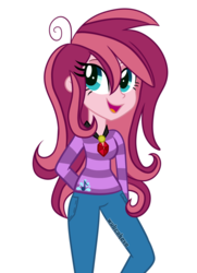 Size: 1024x1418 | Tagged: dead source, safe, artist:wubcakeva, oc, oc only, oc:contralto, equestria girls, g4, clothes, disguised siren, pants, shirt, solo