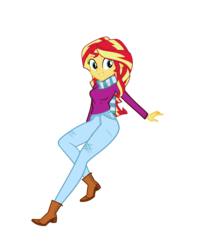 Size: 4000x5000 | Tagged: safe, artist:darthlena, sunset shimmer, equestria girls, g4, absurd resolution, clothes, female, pants, simple background, solo, transparent background