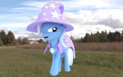 Size: 3840x2400 | Tagged: safe, artist:lavik1988, trixie, pony, unicorn, g4, 3d, female, high res, irl, mare, photo, ponies in real life, solo, trixie's cape, trixie's hat