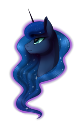 Size: 626x957 | Tagged: safe, artist:sparrowflightart, princess luna, g4, bust, female, portrait, simple background, solo, transparent background