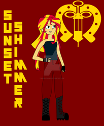 Size: 1024x1246 | Tagged: safe, artist:maskofgamer, sunset shimmer, equestria girls, g4, canterlot city bleeds, communism, female, mother russia bleeds, solo, watermark