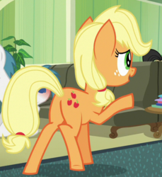 Size: 428x467 | Tagged: safe, screencap, applejack, earth pony, pony, g4, where the apple lies, butt, cropped, female, mare, plot, teenage applejack