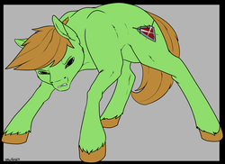 Size: 1350x984 | Tagged: safe, artist:backlash91, oc, oc only, explicit source, gritted teeth, solo, unshorn fetlocks