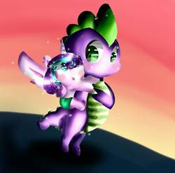 Size: 975x965 | Tagged: safe, artist:panzinochuchu99, princess flurry heart, spike, pony, g4, duo