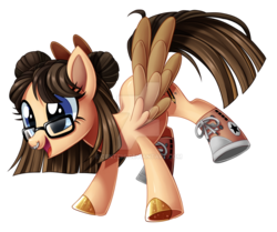 Size: 1024x858 | Tagged: safe, artist:centchi, oc, oc only, oc:decibel disorder, pegasus, pony, clothes, converse, glasses, nail polish, shoes, simple background, sneakers, solo, toenail polish, transparent background, watermark
