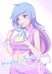 Size: 1280x1835 | Tagged: safe, artist:jonfawkes, oc, oc only, oc:artshine, human, belly button, cake, food, humanized, humanized oc, looking at you, midriff, solo