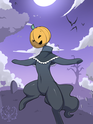 Size: 900x1200 | Tagged: safe, artist:cold-blooded-twilight, the headless horse, headless horse, g4, clumsy, explicit source, featureless crotch, graveyard, halloween, happy halloween, headless, holiday, jack-o-lantern, pumpkin, solo