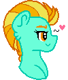 Size: 100x116 | Tagged: safe, artist:ivybrush, lightning dust, g4, animated, eyebrow wiggle, female, gif, heart, pixel art, simple background, solo, transparent background