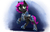 Size: 5100x3300 | Tagged: safe, artist:silfoe, oc, oc only, oc:midnight moon, pony, unicorn, vampony, armor, broken horn, female, filly, horn, lunar knight, lunar republic, solo