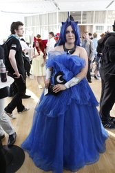 Size: 900x1350 | Tagged: safe, artist:cwossie, princess luna, human, galacon, galacon 2013, g4, clothes, cosplay, costume, dress, gala dress, grand galloping gala, irl, irl human, photo