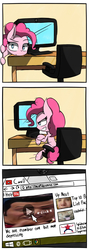 Size: 2000x5600 | Tagged: safe, artist:malphee, pinkie pie, g4, comic, computer, fourth wall, lazytown, robbie rotten, youtube
