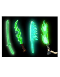 Size: 3121x3979 | Tagged: safe, artist:awesometheweirdo, fallout equestria, crossover, fallout, fire, green magic, high res, magic aura, magic sword, no pony, sword, weapon
