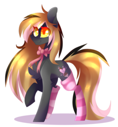 Size: 1747x1873 | Tagged: safe, artist:huirou, oc, oc only, earth pony, pony, chest fluff, clothes, neck bow, simple background, socks, solo, striped socks, transparent background