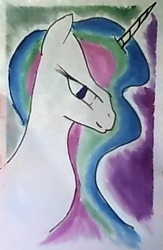 Size: 303x465 | Tagged: safe, artist:titankore, princess celestia, g4, female, solo, traditional art, watercolor painting