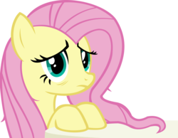 Size: 12684x9862 | Tagged: safe, artist:cyanlightning, fluttershy, g4, .svg available, absurd resolution, female, simple background, solo, table, tired, transparent background, vector