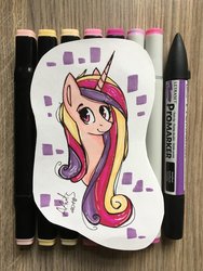 Size: 1024x1365 | Tagged: safe, artist:ayoarts, princess cadance, g4, female, solo, traditional art