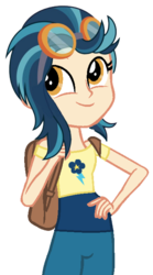 Size: 364x657 | Tagged: safe, artist:trixiesparkle63, indigo zap, equestria girls, g4, base used, clothes, cute, female, happy, simple background, smiling, solo, transparent background, vector, zapabetes
