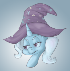 Size: 1150x1180 | Tagged: safe, artist:tentinythimbles, trixie, pony, unicorn, g4, bust, female, hat, portrait, solo, trixie's hat