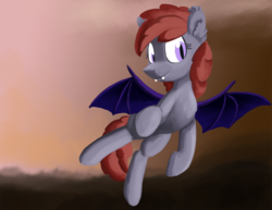 Size: 990x765 | Tagged: safe, artist:warskunk, oc, oc only, oc:lukida, bat pony, pony, flying, solo