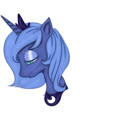 Size: 907x854 | Tagged: safe, artist:katiebug7127, artist:tinuleaf, princess luna, g4, bust, female, portrait, s1 luna, simple background, solo