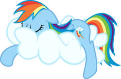 Size: 1256x821 | Tagged: safe, artist:s4ncho, rainbow dash, pegasus, pony, g4, .svg available, cloud, cutie mark, eyes closed, female, floppy ears, hooves, lying on a cloud, mare, nap, newbie artist training grounds, on a cloud, prone, simple background, sleeping, sleeping on a cloud, sleepydash, solo, transparent background, vector, wings