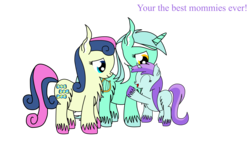 Size: 8000x4500 | Tagged: safe, artist:dinkyuniverse, bon bon, liza doolots, lyra heartstrings, petunia, sweetie drops, tootsie flute, earth pony, pony, unicorn, g4, absurd resolution, chest fluff, ear fluff, eyes closed, female, filly, lesbian, lyrabontoots family, magical lesbian spawn, mare, mother and daughter, offspring, open mouth, parent:bon bon, parent:lyra heartstrings, parents:lyrabon, ship:lyrabon, shipping, simple background, smiling, transparent background, unshorn fetlocks