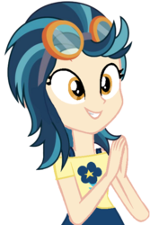 Size: 445x630 | Tagged: safe, artist:trixiesparkle63, indigo zap, equestria girls, g4, base used, cute, female, grin, happy, simple background, smiling, solo, transparent background, vector, zapabetes