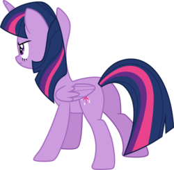 Size: 3070x3004 | Tagged: safe, artist:cloudy glow, twilight sparkle, alicorn, pony, g4, the cutie re-mark, .ai available, butt, female, folded wings, high res, mare, plot, simple background, solo, transparent background, twibutt, twilight sparkle (alicorn), vector