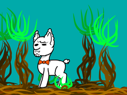 Size: 1600x1200 | Tagged: safe, artist:planetkiller, pony, bowtie, fire alpaca, male, ponified, seaweed, short mane, solo, spooky
