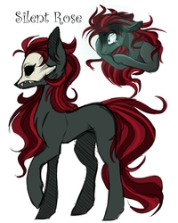 Size: 1890x2362 | Tagged: safe, artist:petrinox, oc, oc only, oc:silent rose, earth pony, pony, crying, reference sheet, skull mask, solo