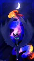 Size: 1700x3000 | Tagged: safe, artist:kseniyart, princess luna, g4, female, galaxy mane, solo