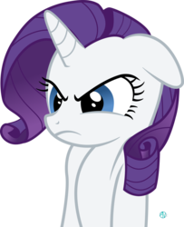 Size: 1838x2265 | Tagged: safe, artist:arifproject, rarity, pony, g4, angry, arif's angry pone, ears back, female, frown, glare, simple background, solo, transparent background, vector