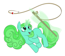 Size: 1200x1034 | Tagged: safe, artist:scaredyash006, oc, oc only, oc:lilypad, pony, unicorn, fishing, fishing rod, glowing horn, horn, magic, simple background, solo, telekinesis, transparent background