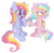 Size: 2487x2433 | Tagged: safe, artist:hawthornss, oc, oc only, oc:glittering cloud, oc:paper stars, bat pony, pegasus, pony, amputee, blushing, cute, female, flower, glitterstars, high res, hoof hold, lesbian, looking away, mare, open mouth, scrunchy face, shipping, simple background, sitting, sparkles, transparent background, tsundere