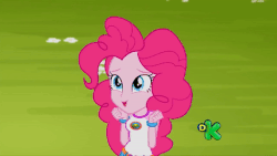 Size: 480x270 | Tagged: safe, screencap, pinkie pie, equestria girls, g4, my little pony equestria girls: legend of everfree, animated, cute, diapinkes, discovery kids, female, gif, licking, licking lips, solo, tongue out