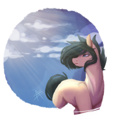 Size: 1600x1700 | Tagged: safe, artist:myralilth, oc, oc only, oc:fire herb, earth pony, pony, cloud, crepuscular rays, simple background, solo, transparent background