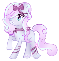 Size: 544x568 | Tagged: safe, artist:lulamoon18, oc, oc only, oc:sprinkle surprise, earth pony, pony, bow, hair bow, simple background, solo, transparent background